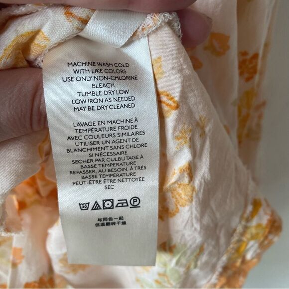 free people loretta printed oversized tunic in tea combo orange and white xs - Picture 7 of 11